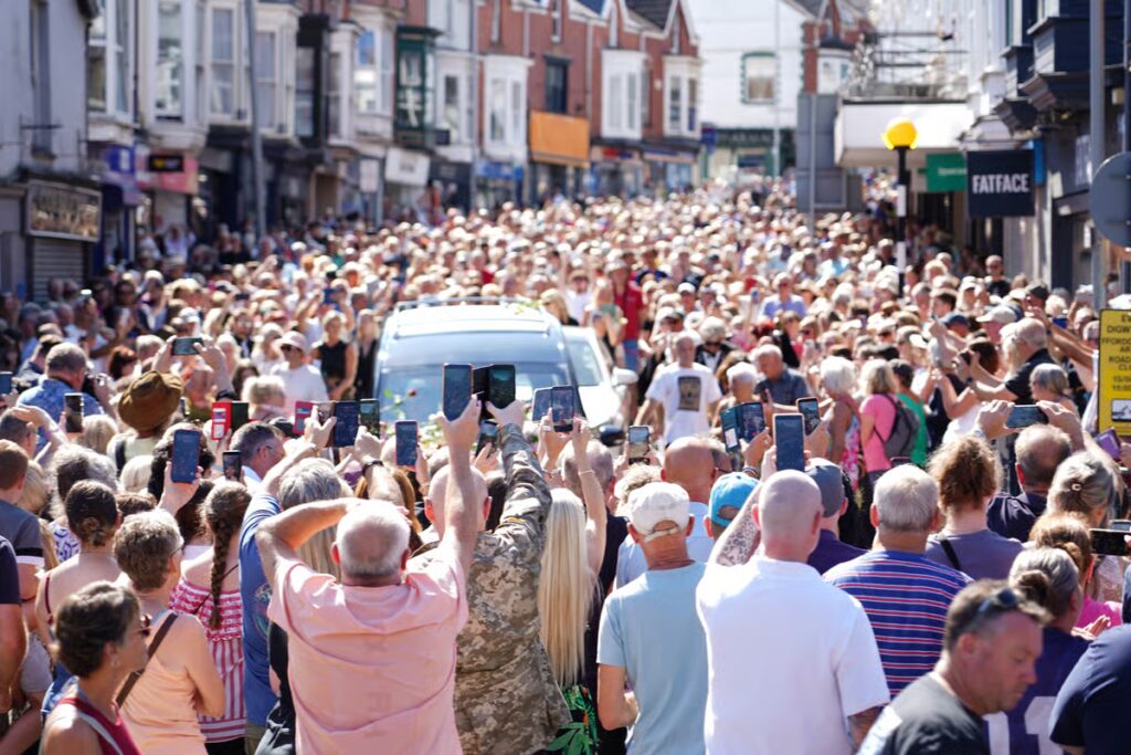 Bonnie Tyler's coffin is transported back to her former home ahead of her funeral on Monday