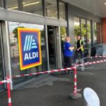 Aldi store in Llandudno taped off and customers turned away