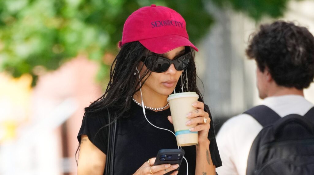 Zoë Kravitz Ends Summer in Rubber Slides and Adidas Shorts