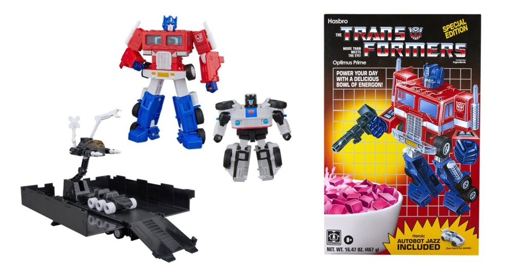 Transformers Optimus Prime & Autobot Jazz Cereal Box Set launches pre-orders from Hasbro