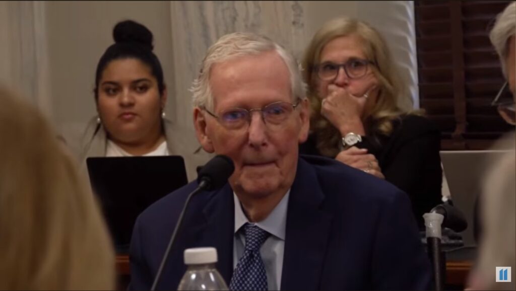 Mitch McConnell froze up on camera in a Senate committee hearing