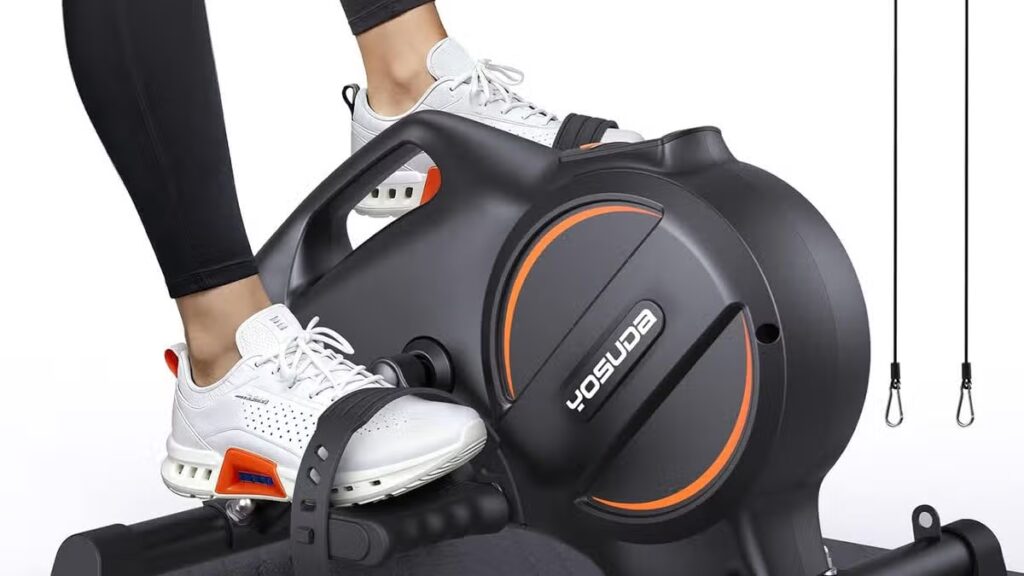Pedal while you work with the YOSUDA mini-exercise bike