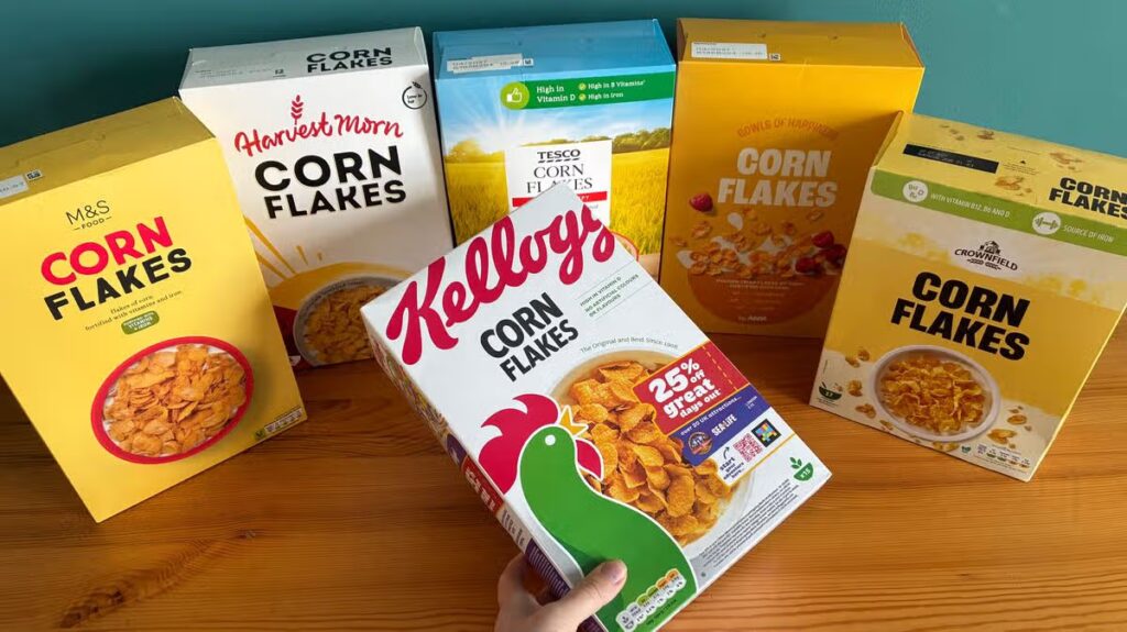 I compared Kellogg’s Corn Flakes to five supermarket versions — 95p box won