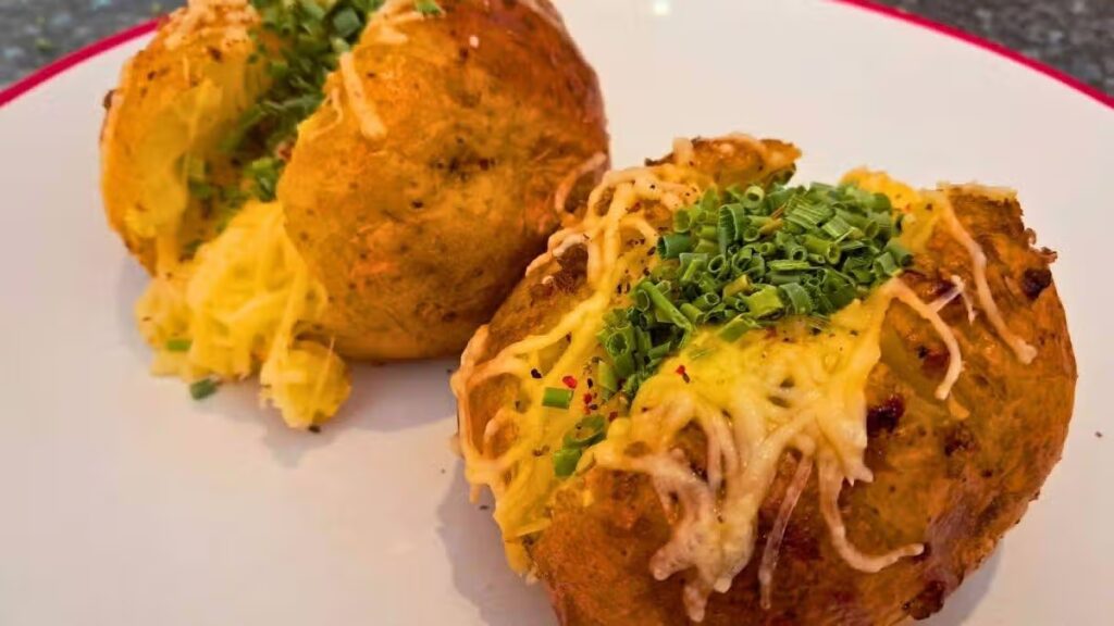 I can make baked potatoes taste better by adding one ingredient to the tray before cooking