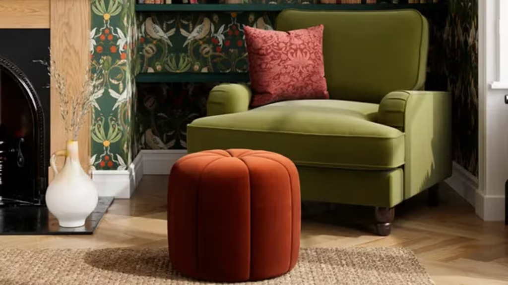‘Pretty as well as practical’ £40 footstool from Dunelm in two autumnal colours