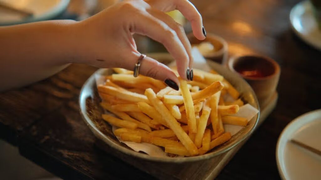Frozen chips will be extra crispy when covered 1 staple kitchen ingredient