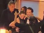 Keri Russell seen chiding partner Matthew Rhys in awkward behind-the-scenes footage after he snubbed her in Emmys speech TWICE