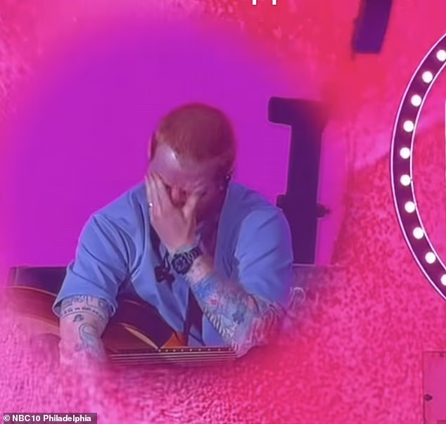 Weepy Ed Sheeran says ‘America is a scary place right now’ as he lectures fans after bowing to pressure over stance on Israel