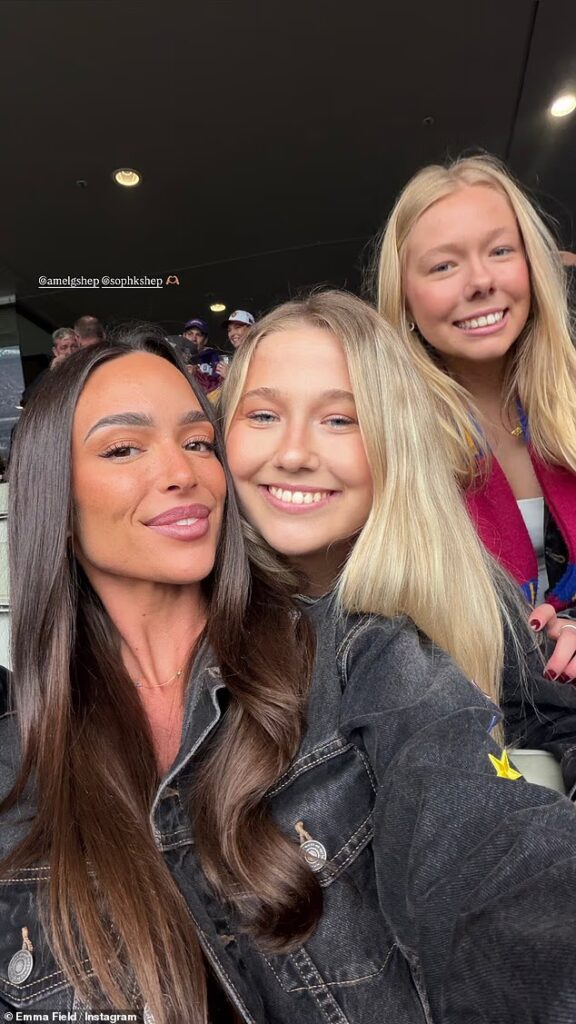 Brisbane Lions’ newest WAG Emma Field shows her support for boyfriend Lachie Neale as she wears his name emblazoned across her back at 2026 AFL Grand Final