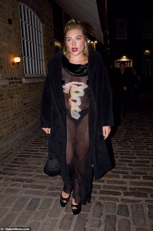 Florence Pugh puts on an eye-popping display in a sheer dress as she enjoys a night out in Mayfair after speaking out on ‘difficulties’ with Olivia Wilde on the Don’t Worry Darling set