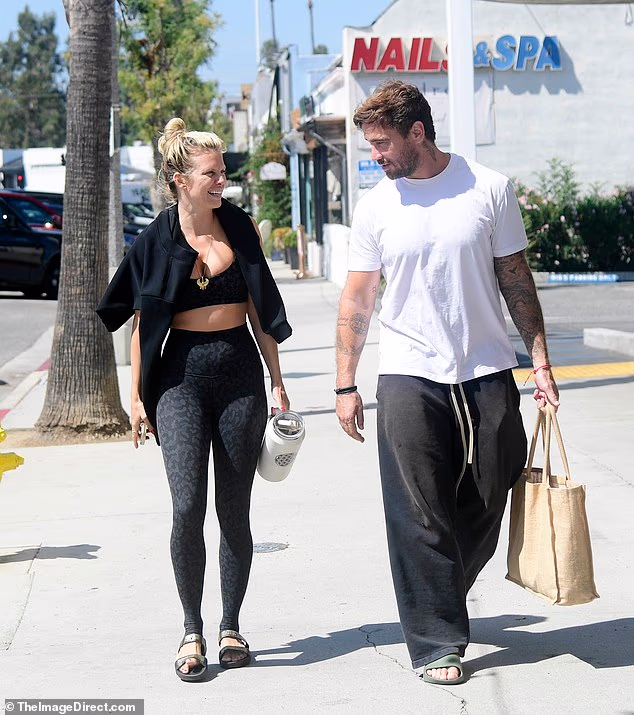 Newlyweds Danny Cipriani and AnnaLynne McCord enjoy a couples workout session as they return to the gym after backlash over their ‘tacky’ crowdfunded wedding