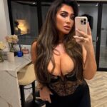 Lauren Goodger leaves little to the imagination in racy black lace corset top as she continues her 40th birthday celebrations