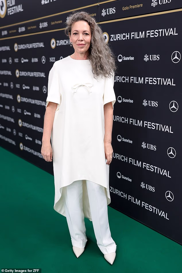 Olivia Colman, 52, debuts new long grey hair at screening of new film Wicker during the 22nd Zurich Film Festival