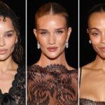 Zoe Saldaña, Rosie Huntington-Whiteley and more stars shock in sheer lace at Saint Laurent fashion show