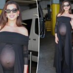 Pregnant Anne Hathaway’s latest outfit has a built-in baby bump window