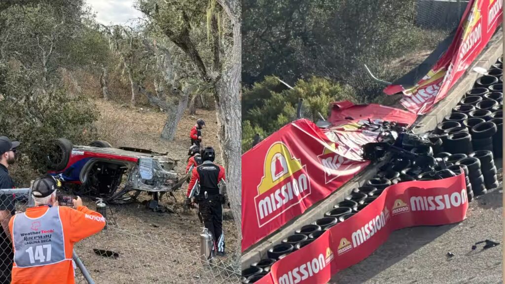 Laguna Seca Crash Video: Fence Destroyed in Terrifying Porsche Crash at Corkscrew