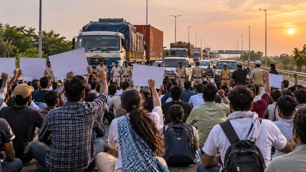 UGC Equity Rules Protest: Hundreds Block Yamuna Expressway In Agra, Demand Rollback