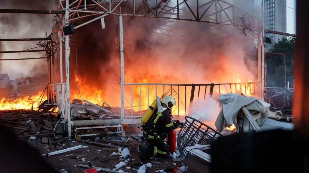 Market Inferno In Kyiv: Russian Drone Strike Kills 2, Leaves Several Injured