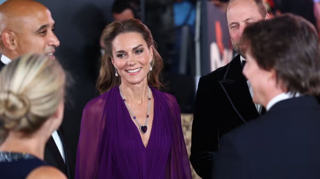 Kate Middleton dazzles as she and Prince William join Tom Cruise and Sir David Beckham at glitzy film premiere