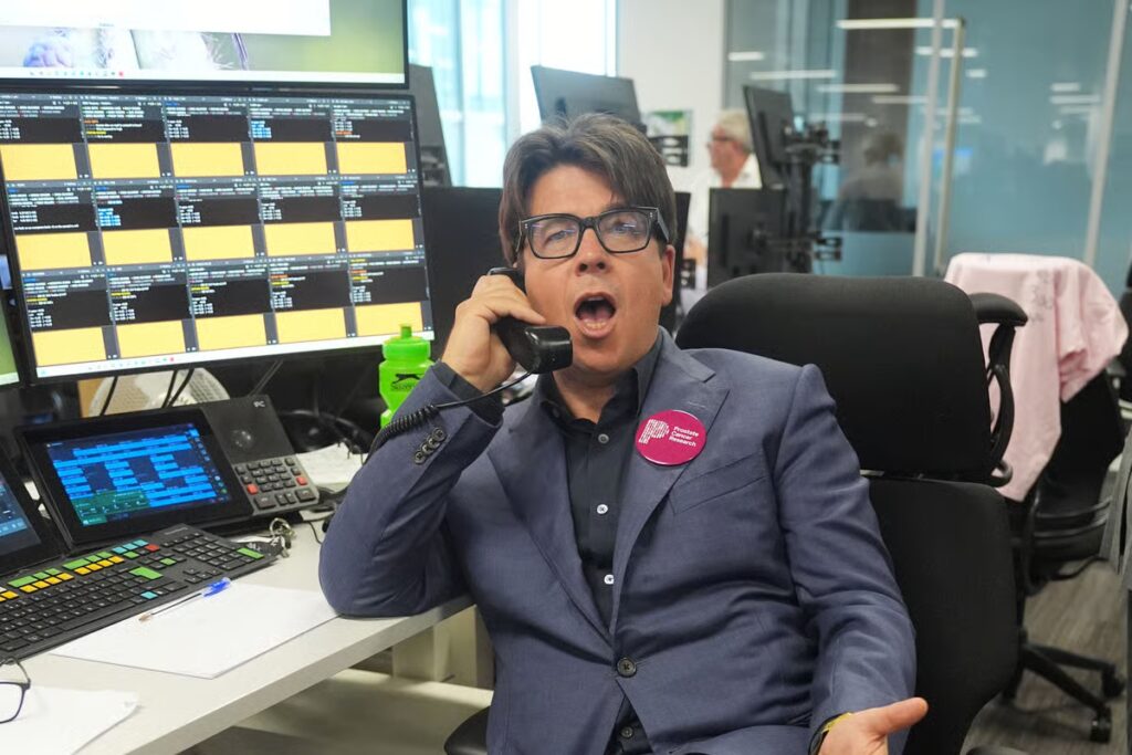 Michael McIntyre and Helen Mirren join trading floor for 9/11 charity day