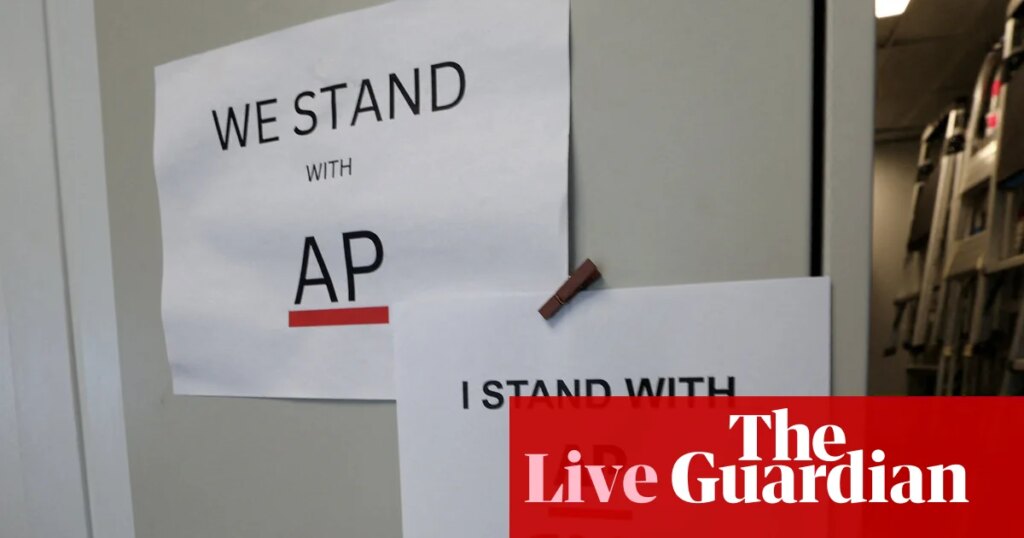 Trump lawyers defend president banning journalists from White House ahead of court hearing – live | Trump administration