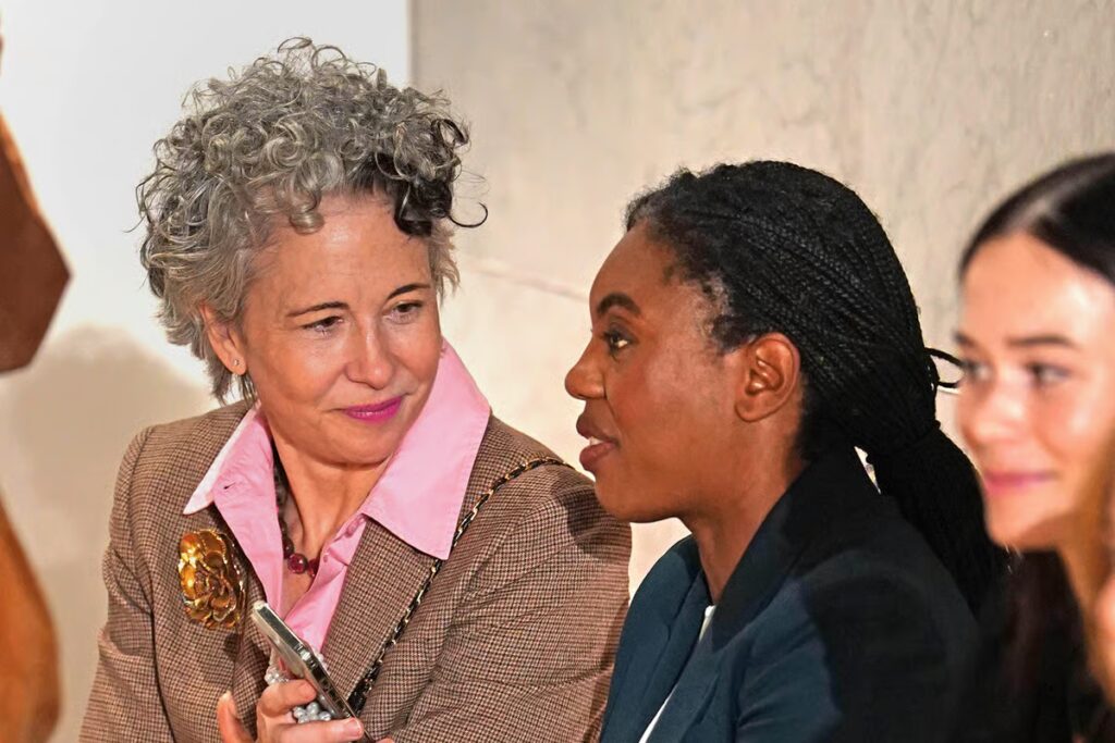 Kemi Badenoch sits front row at M&S London Fashion Week show