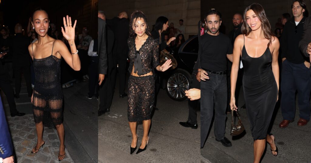 Hailey Bieber, Zoe Kravitz or Zoe Saldana: who had the best look at the YSL after party?