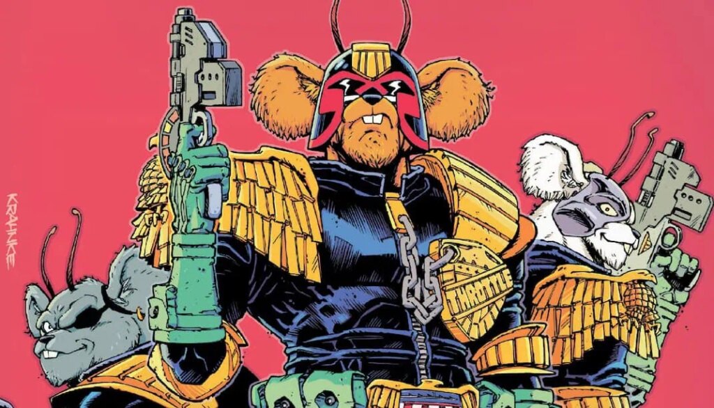 Get a first look at the Judge Dredd / Biker Mice from Mars crossover