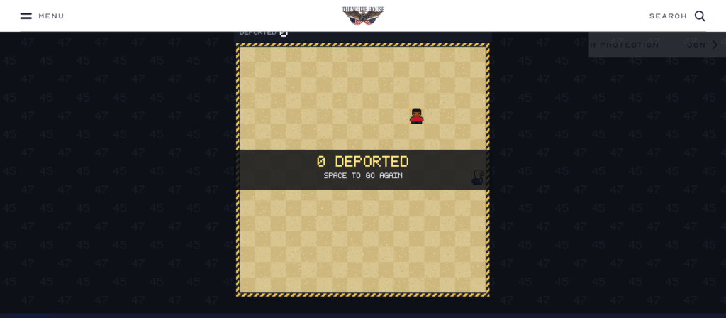 Trump’s White House Website Mocks Immigrants with Series of Video Games That Shows Brown Cartoon Figures Running from the Border Patrol