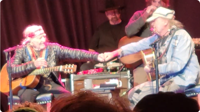 Neil Young Goes Political, Chants “Take America Back!” Plays Rare Anti-War Song During Rare Greatest Hits Show with Willie Nelson (Videos)