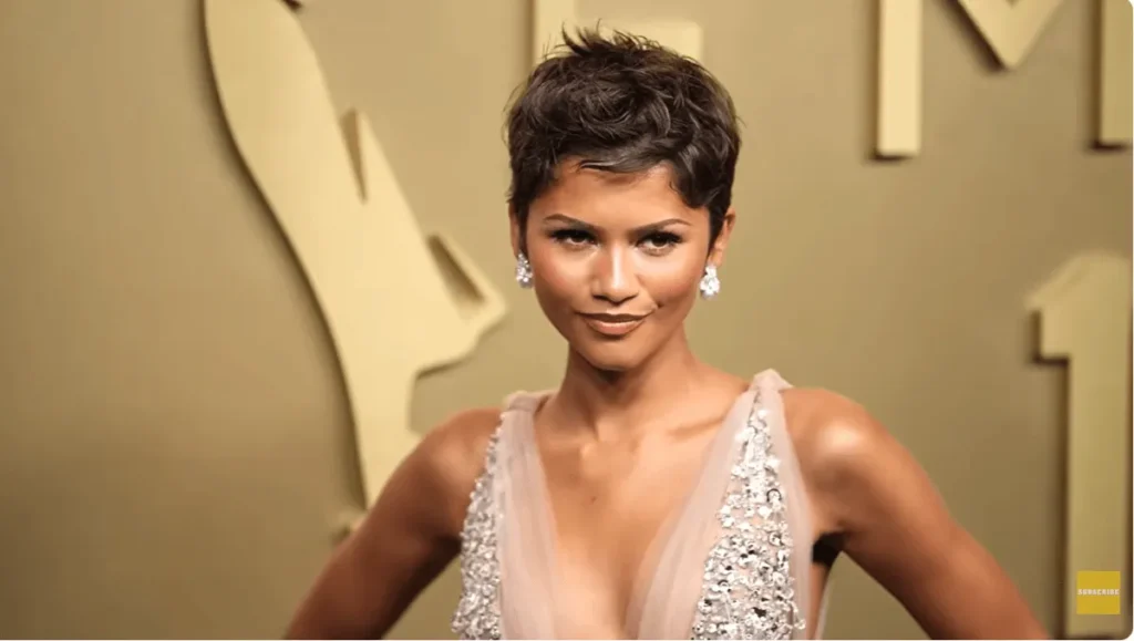 Zendaya Wows in a Sexy See-Through Gown and South Sea Pearls on Blue Carpet