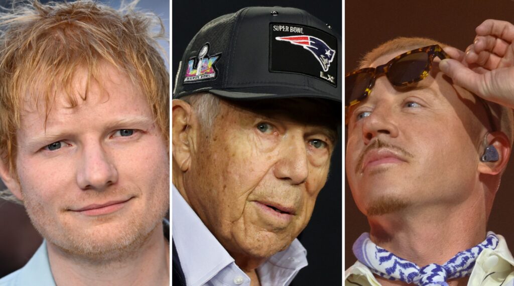 “Before Macklemore challenged me to match his donation, Ed called me and asked me to commit $2 million”: Robert Kraft says that Ed Sheeran has asked him to match his own donation to ‘fight this humanitarian crisis’
