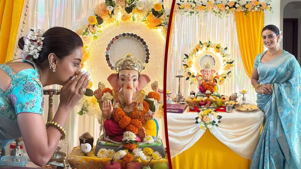 Akshara Singh Photo: गणपति बप्पा की भक्ति में डूबीं भोजपुरी एक्ट्रेस अक्षरा सिंह, नीली साड़ी में दिखा खूबसूरत अंदाज