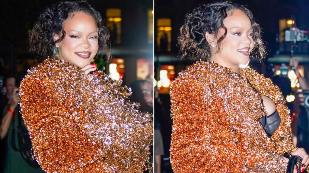Rihanna Attends the Matières Fécales Paris Fashion Week Show