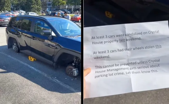 Shock in US: Thieves Steal All 4 Wheels From Indian’s Car