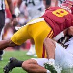 USC linebacker suspended after vicious hit on Oregon quarterback Dante Moore