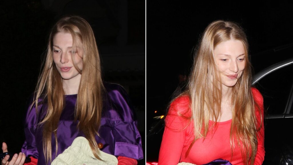 Hunter Schafer Hops on the Purple and Red Color Combo Trend