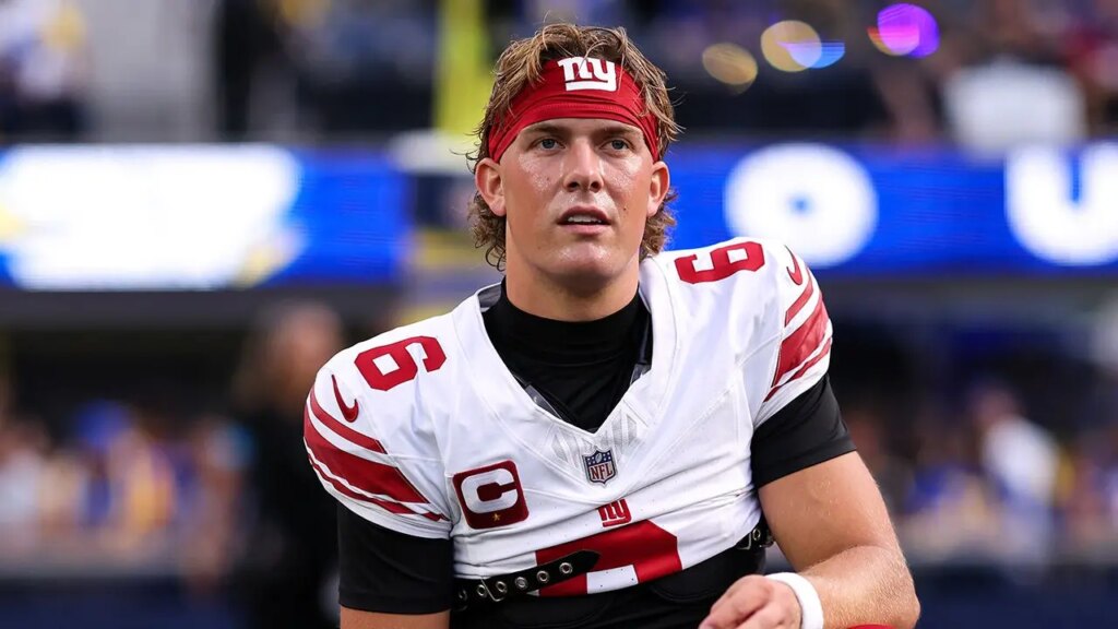 Giants’ season-opening high comes crashing down as Jaxson Dart’s knee injury overshadows Rams’ blowout win
