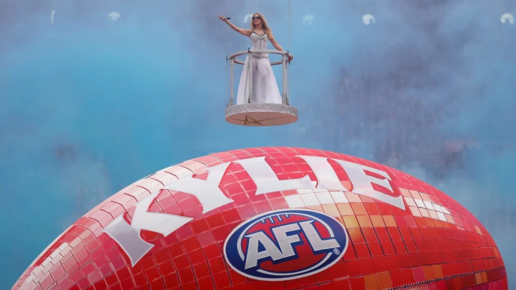 Kylie Minogue Takes Flight at AFL Grand Finale 2026: Photos, Guests & Setlist! | Just Jared