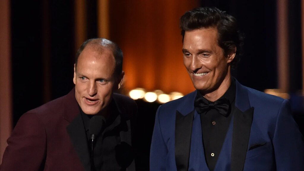 Matthew McConaughey and Woody Harrelson Wear Childhood Photo T-Shirts While Promoting New Series ‘Brothers’ | Just Jared