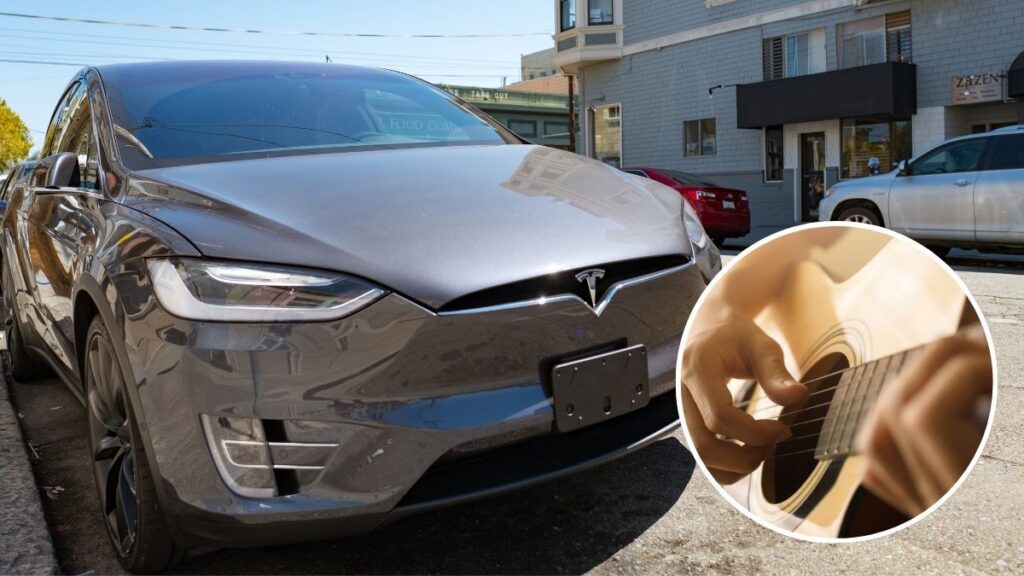 Tesla driver faces charges after allegedly playing guitar while driving