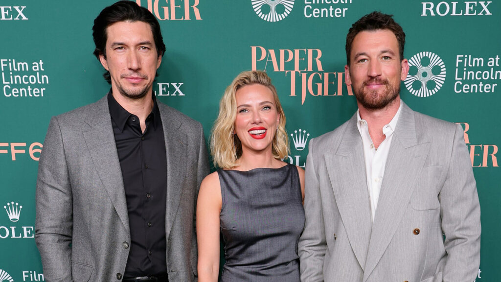 Scarlett Johansson Joins Adam Driver & Miles Teller for ‘Paper Tiger’ Premiere in NYC | Just Jared