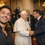 Tibo InShape selfie films Macron and Pope at Élysée
