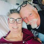 Great British Bake Off contestant Karen Wright reveals she is battling bowel cancer – as her ‘friend for life’ co-star surprises her in hospital after surgery