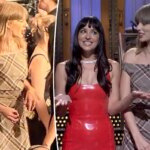 Taylor Swift is mad for plaid on ‘SNL’ with Dakota Johnson