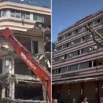 Indore Municipal Corporation Demolishes Portions Of Buildings For Chhawni Road Widening