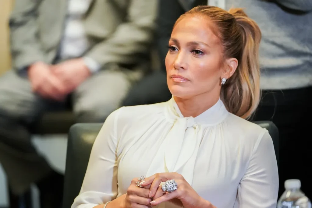 Jennifer Lopez Goes on Shopping Spree in Lace Dress and Granny Shoes After Crying About ‘Scary Time’ in Her Life