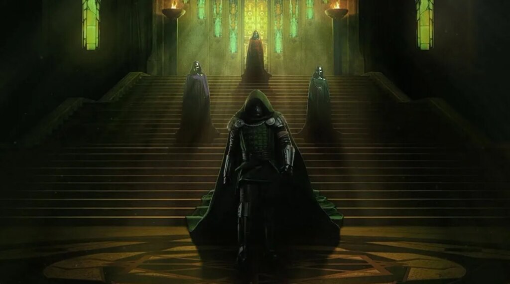 Doctor Doom is joined by his Latverian Witches on Avengers: Doomsday poster