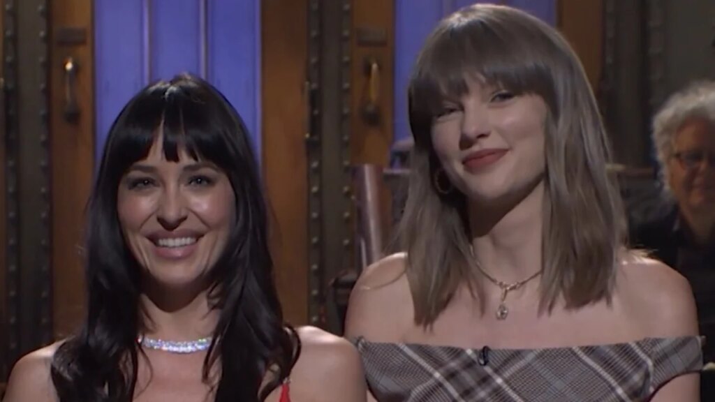 Taylor Swift Makes Surprise Appearance During Dakota Johnson’s ‘Saturday Night Live’ Monologue – Watch Now!